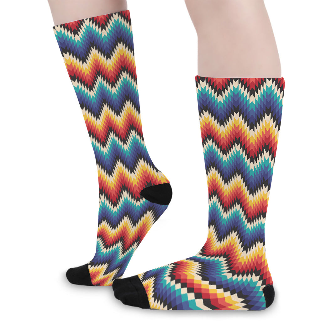 Native Tribal Inspired Pattern Print Long Socks