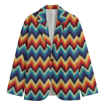 Native Tribal Inspired Pattern Print Men's Blazer