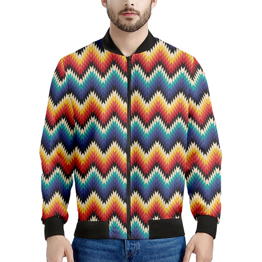 Native Tribal Inspired Pattern Print Men's Bomber Jacket