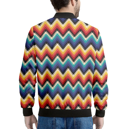 Native Tribal Inspired Pattern Print Men's Bomber Jacket