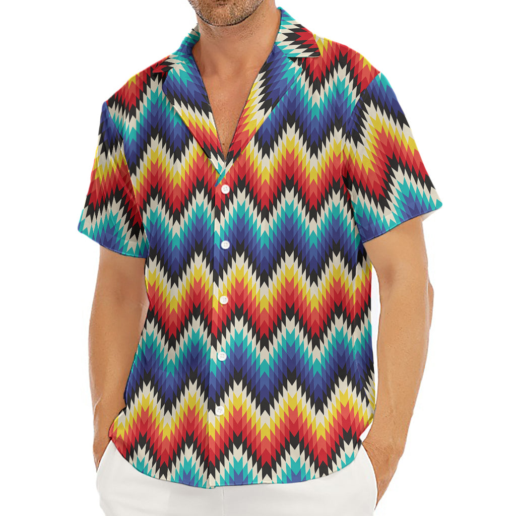 Native Tribal Inspired Pattern Print Men's Deep V-Neck Shirt