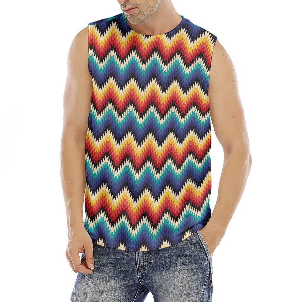 Native Tribal Inspired Pattern Print Men's Fitness Tank Top