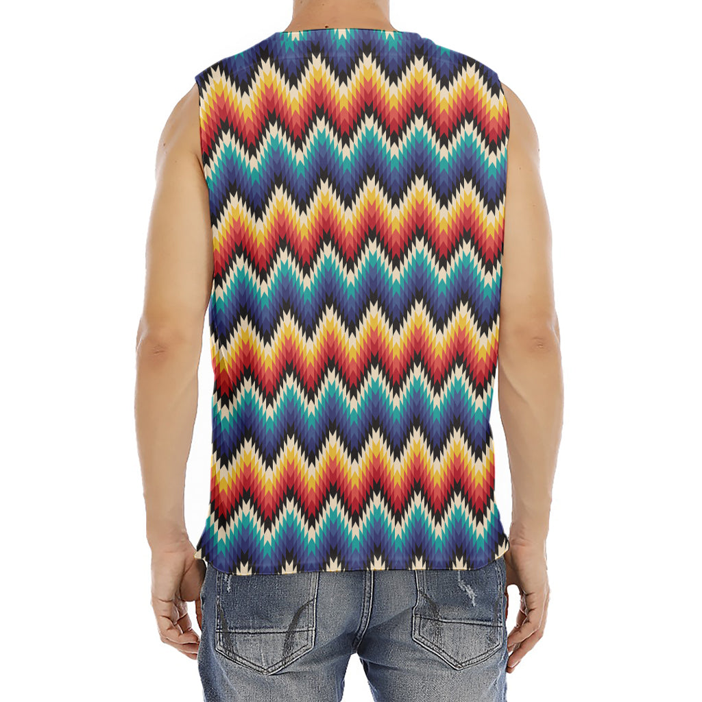 Native Tribal Inspired Pattern Print Men's Fitness Tank Top