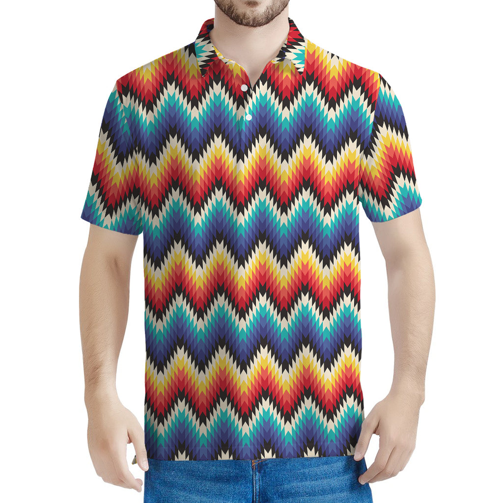 Native Tribal Inspired Pattern Print Men's Polo Shirt