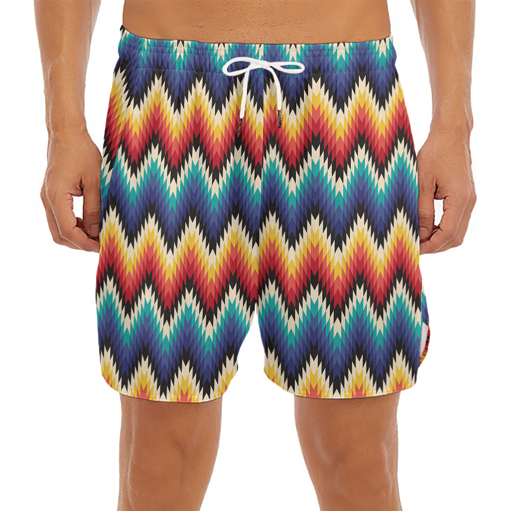 Native Tribal Inspired Pattern Print Men's Split Running Shorts
