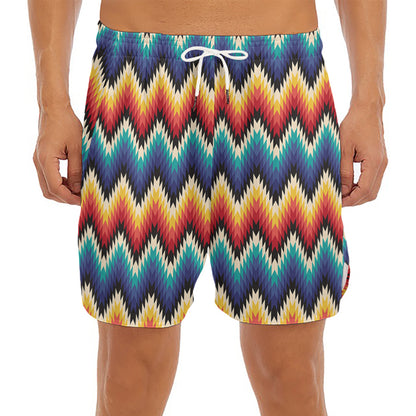 Native Tribal Inspired Pattern Print Men's Split Running Shorts