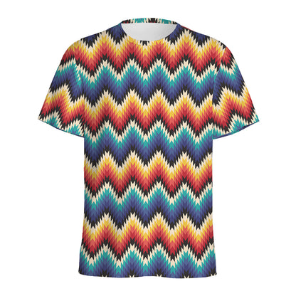 Native Tribal Inspired Pattern Print Men's Sports T-Shirt