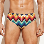 Native Tribal Inspired Pattern Print Men's Swim Briefs