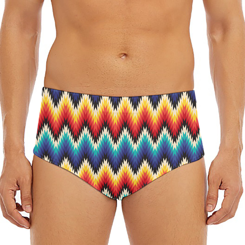 Native Tribal Inspired Pattern Print Men's Triangle Swim Briefs