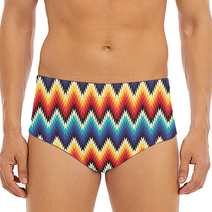 Native Tribal Inspired Pattern Print Men's Triangle Swim Briefs