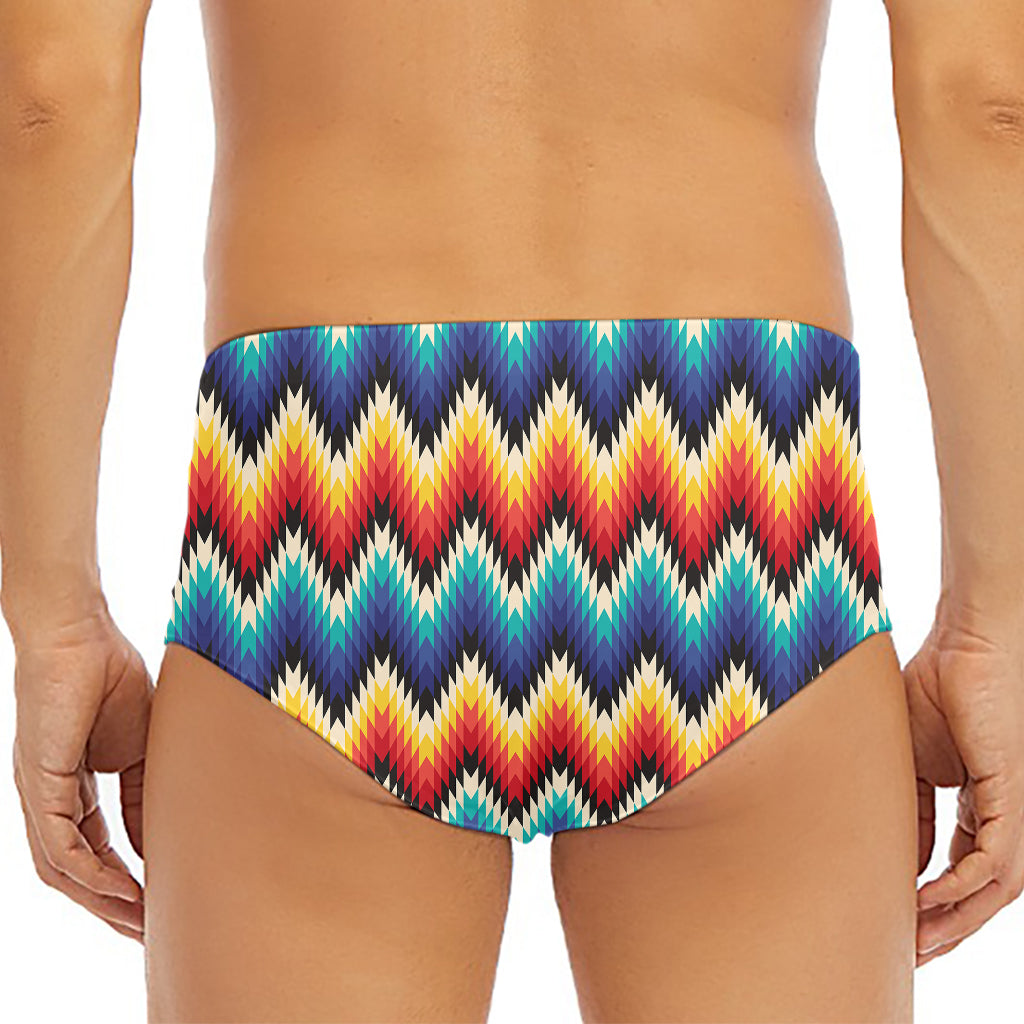 Native Tribal Inspired Pattern Print Men's Triangle Swim Briefs