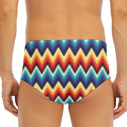 Native Tribal Inspired Pattern Print Men's Triangle Swim Briefs