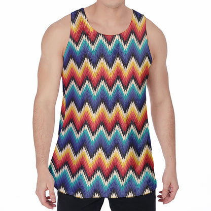 Native Tribal Inspired Pattern Print Men's Velvet Tank Top