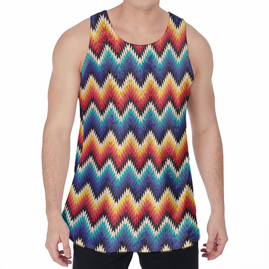 Native Tribal Inspired Pattern Print Men's Velvet Tank Top