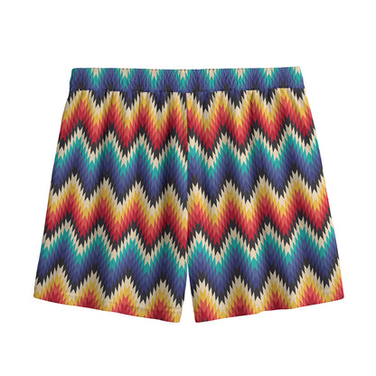 Native Tribal Inspired Pattern Print Mesh Shorts