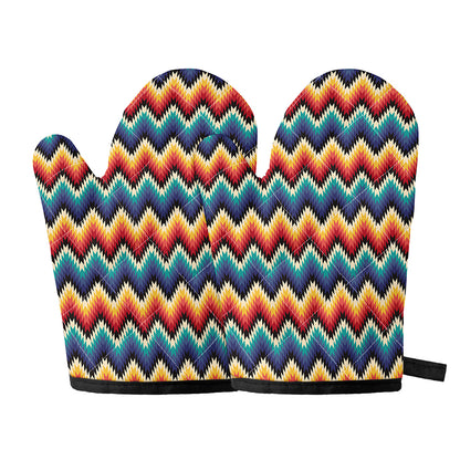 Native Tribal Inspired Pattern Print Oven Mitts