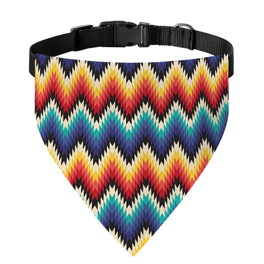 Native Tribal Inspired Pattern Print Over The Collar Dog Bandana