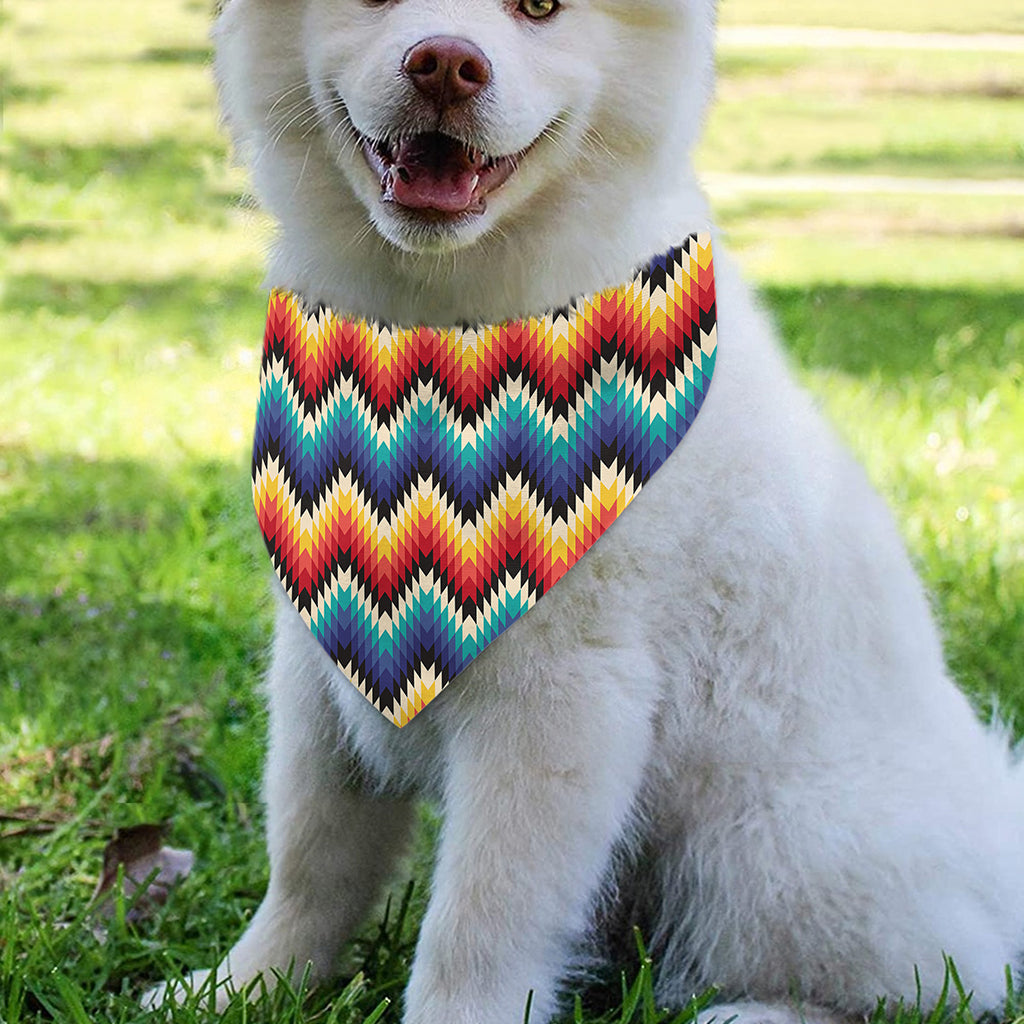 Native Tribal Inspired Pattern Print Over The Collar Dog Bandana