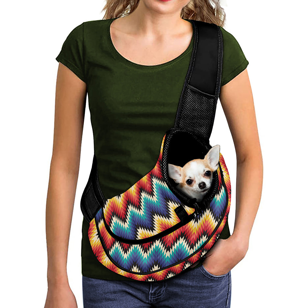Native Tribal Inspired Pattern Print Pet Sling Carrier