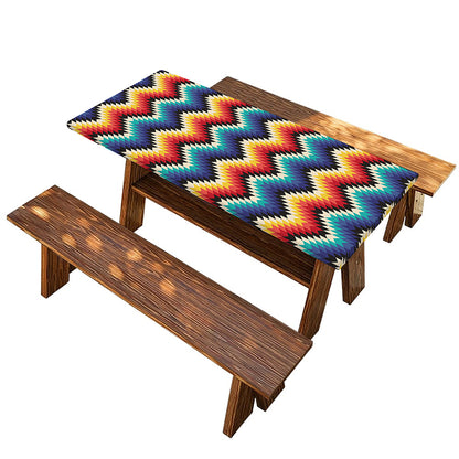 Native Tribal Inspired Pattern Print Picnic Table Cover