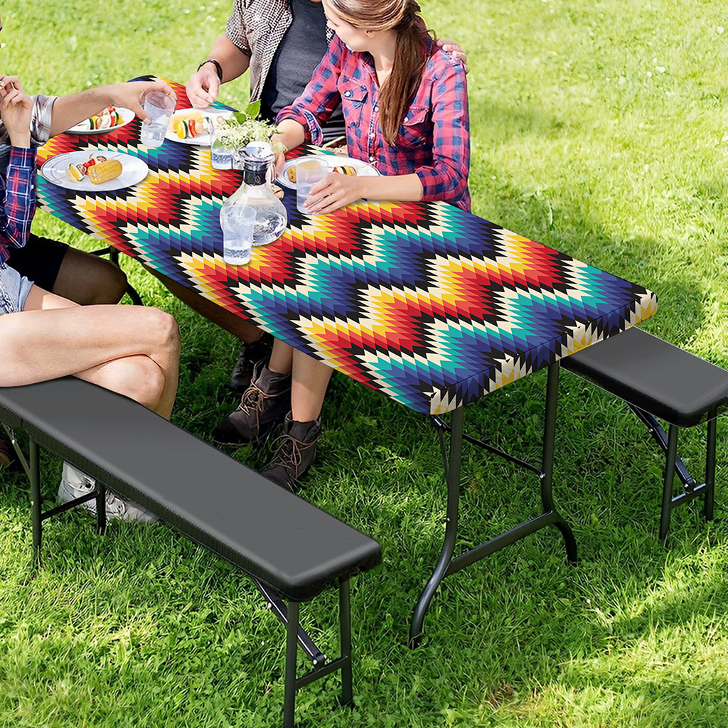 Native Tribal Inspired Pattern Print Picnic Table Cover