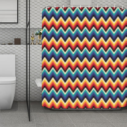 Native Tribal Inspired Pattern Print Polyester Shower Curtain