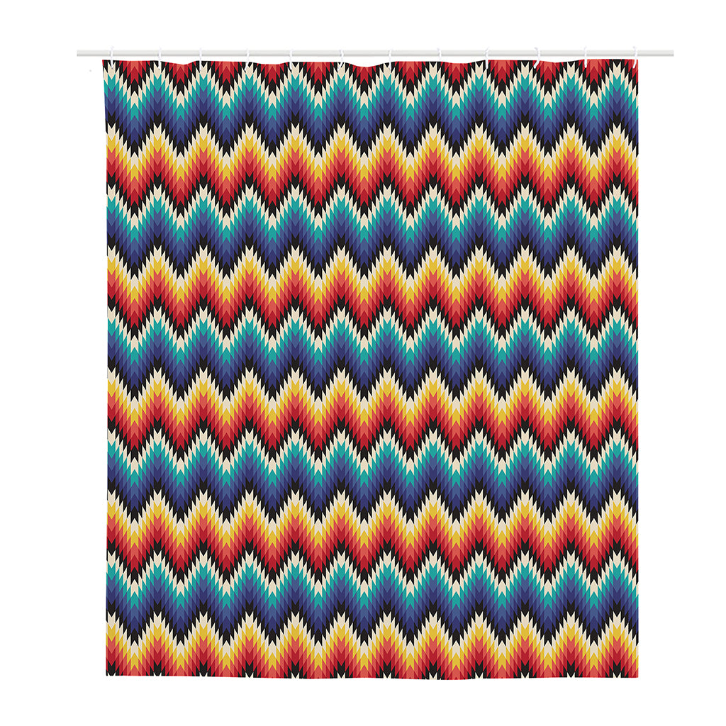 Native Tribal Inspired Pattern Print Polyester Shower Curtain