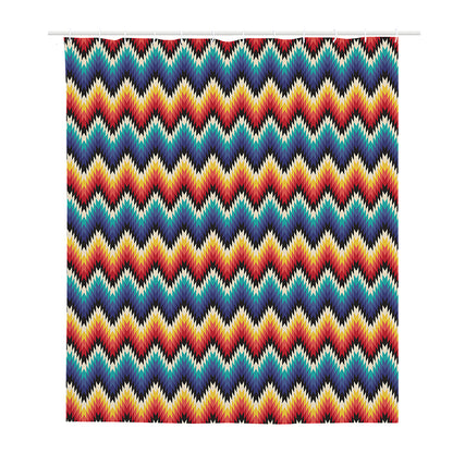 Native Tribal Inspired Pattern Print Polyester Shower Curtain
