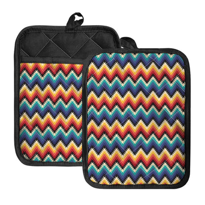 Native Tribal Inspired Pattern Print Pot Holders With Pocket