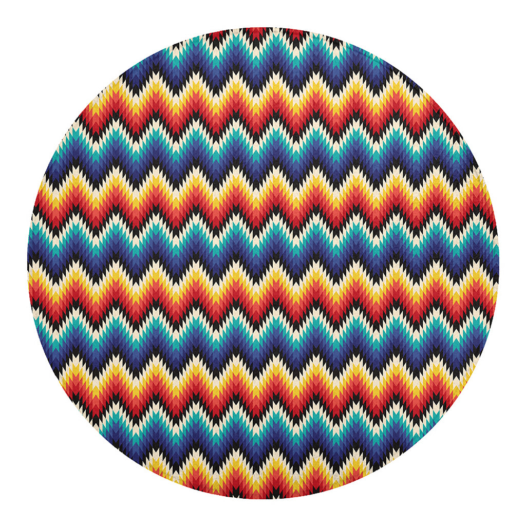 Native Tribal Inspired Pattern Print Round Blanket