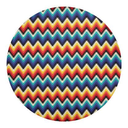 Native Tribal Inspired Pattern Print Round Blanket