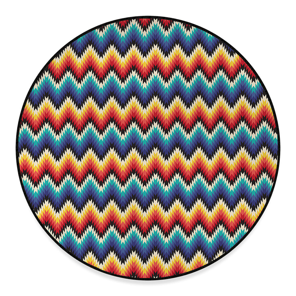 Native Tribal Inspired Pattern Print Round Floor Mat