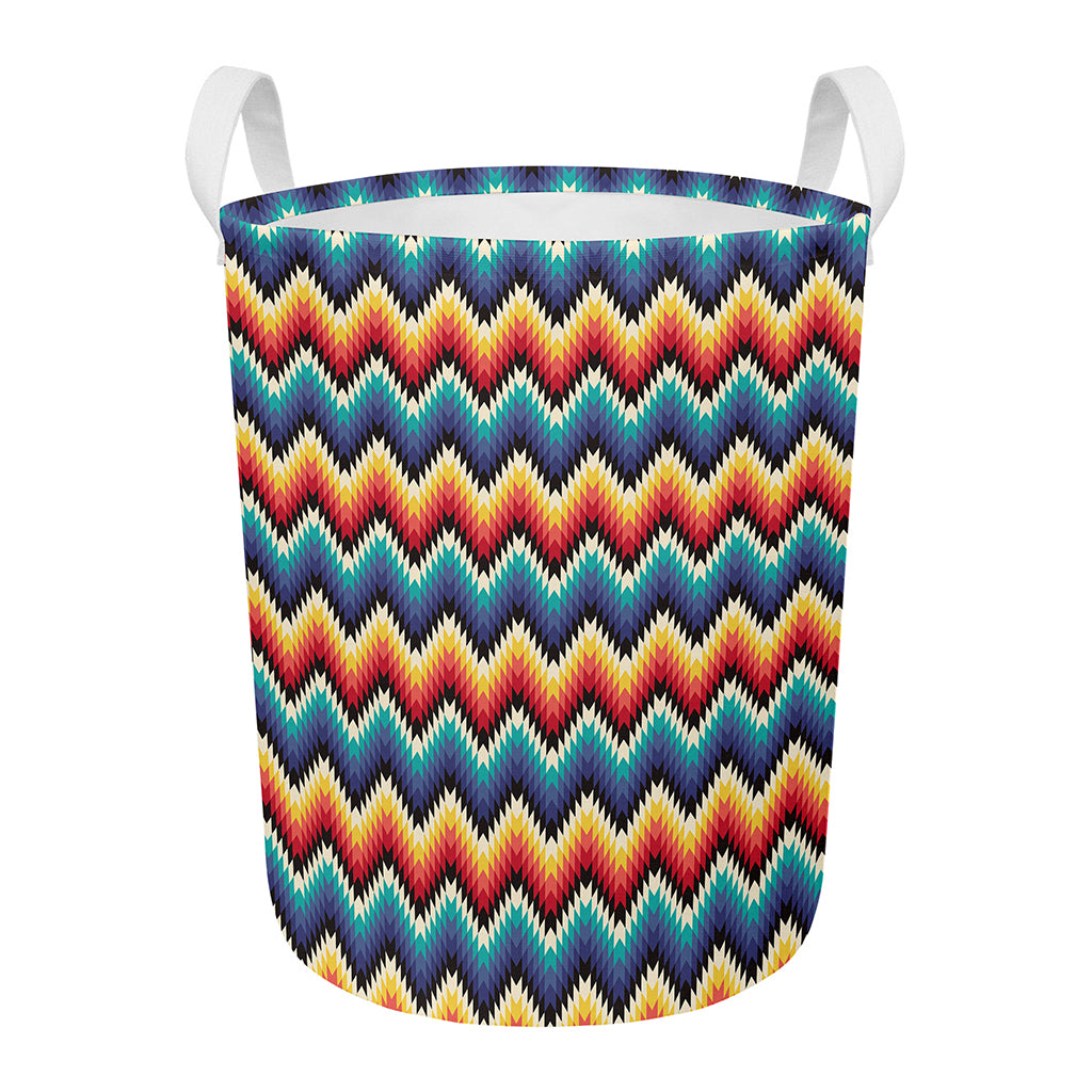 Native Tribal Inspired Pattern Print Round Laundry Basket