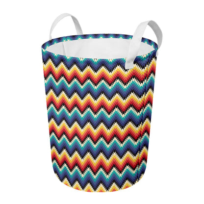 Native Tribal Inspired Pattern Print Round Laundry Basket