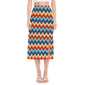 Native Tribal Inspired Pattern Print Side Slit Midi Skirt
