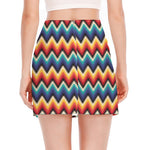 Native Tribal Inspired Pattern Print Side Slit Mini Skirt
