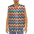 Native Tribal Inspired Pattern Print Sleeveless Baseball Jersey