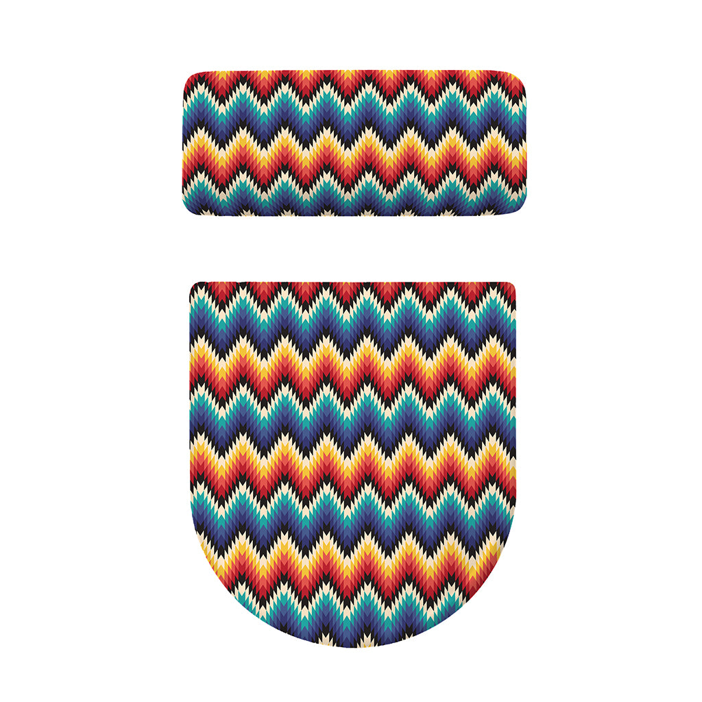 Native Tribal Inspired Pattern Print Toilet Lid And Tank Cover Set