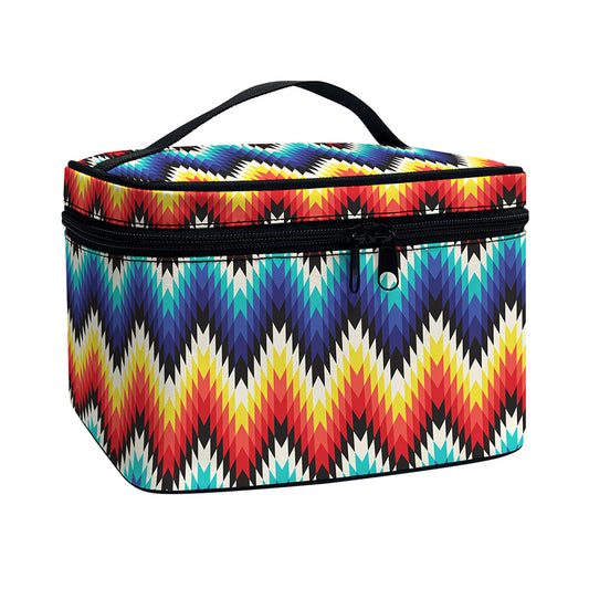 Native Tribal Inspired Pattern Print Travel Makeup Bag