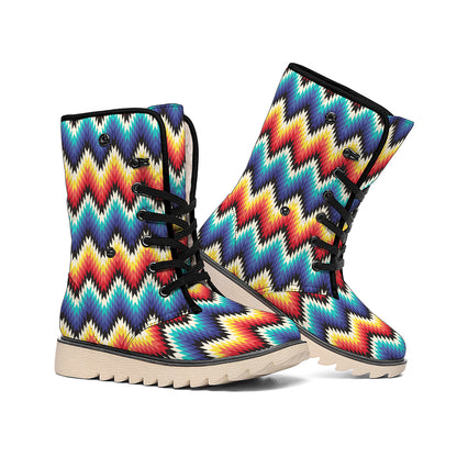 Native Tribal Inspired Pattern Print Winter Boots