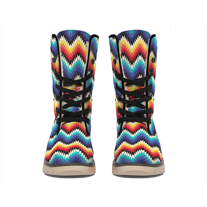 Native Tribal Inspired Pattern Print Winter Boots