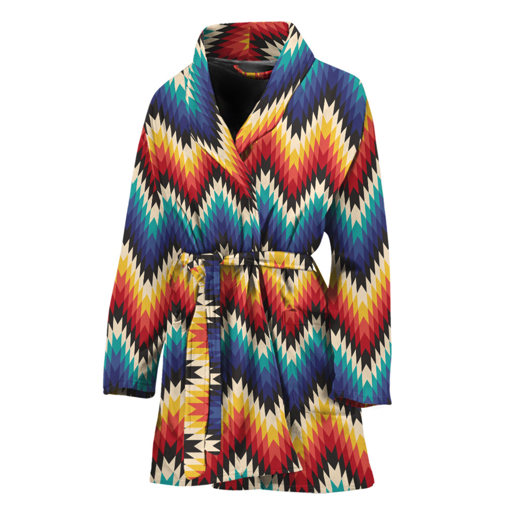 Native Tribal Inspired Pattern Print Women's Bathrobe