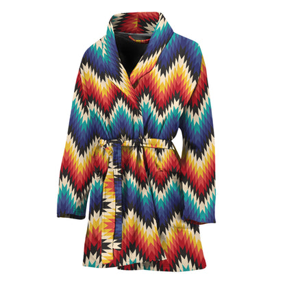 Native Tribal Inspired Pattern Print Women's Bathrobe