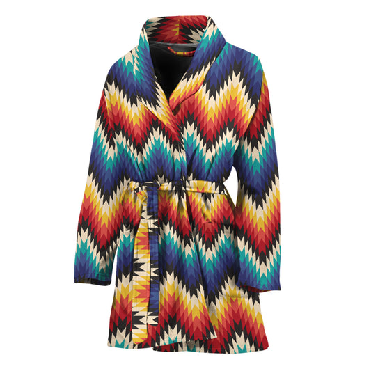 Native Tribal Inspired Pattern Print Women's Bathrobe