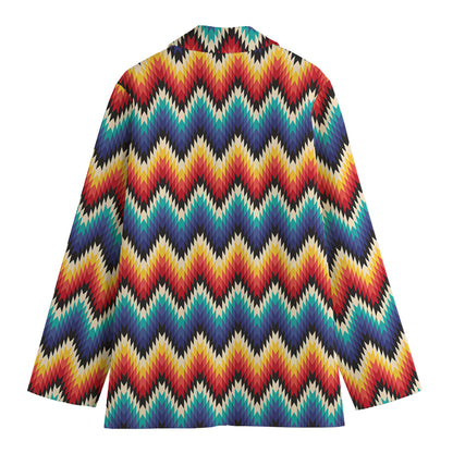 Native Tribal Inspired Pattern Print Women's Blazer