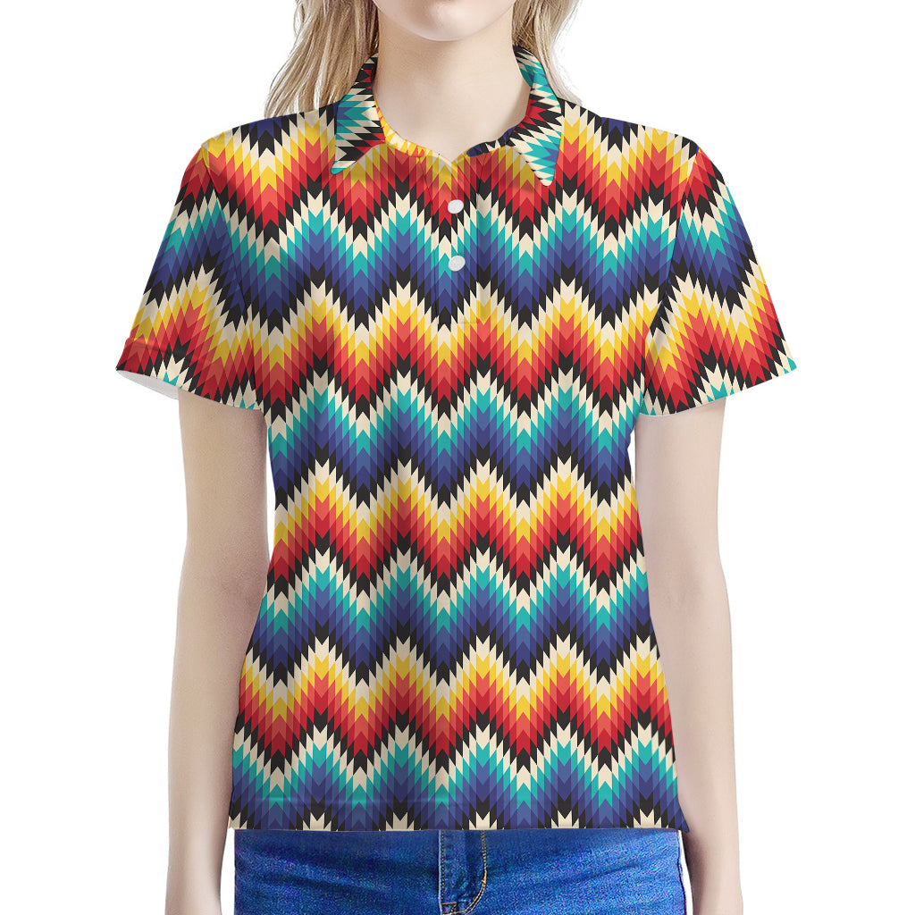 Native Tribal Inspired Pattern Print Women's Polo Shirt