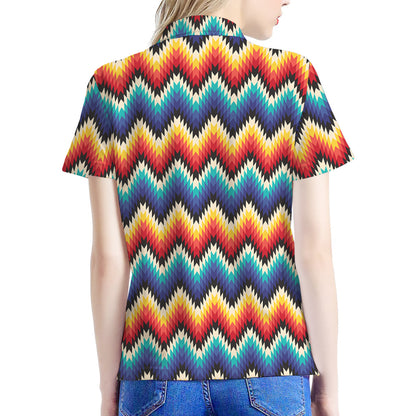 Native Tribal Inspired Pattern Print Women's Polo Shirt