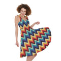 Native Tribal Inspired Pattern Print Sleeveless Knee Length Dress