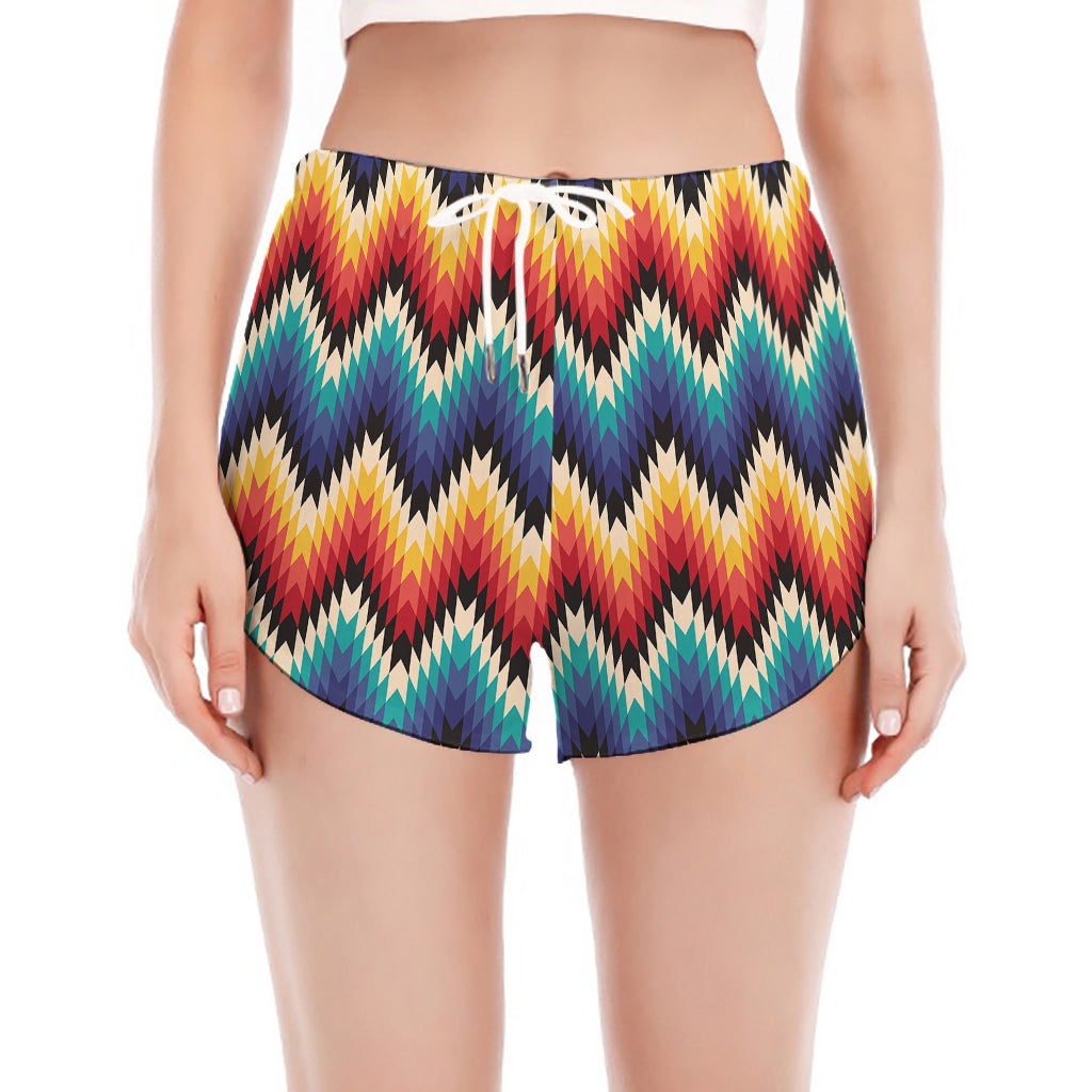 Native Tribal Inspired Pattern Print Women's Split Running Shorts
