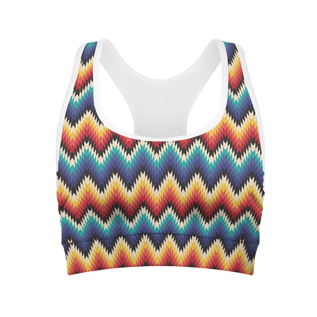 Native Tribal Inspired Pattern Print Women's Sports Bra